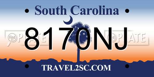 8170NJ South Carolina License Plate