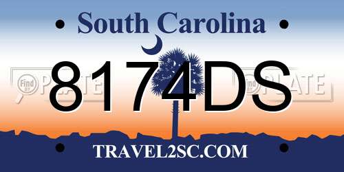 8174DS South Carolina License Plate