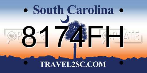 8174FH South Carolina License Plate