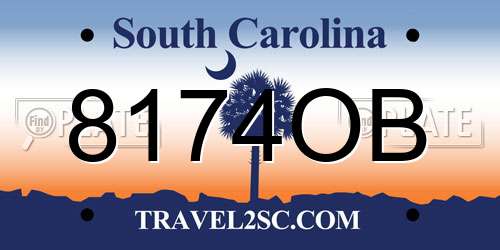8174OB South Carolina License Plate