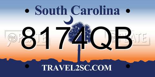8174QB South Carolina License Plate