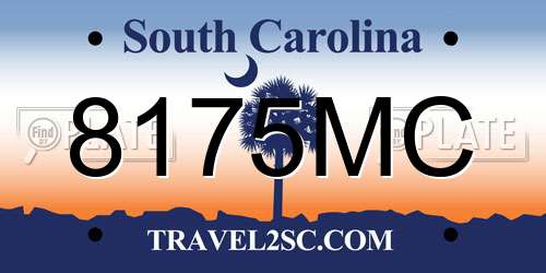 8175MC South Carolina License Plate