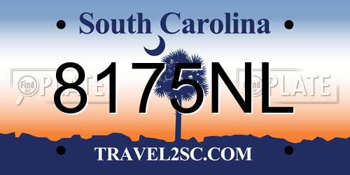 8175NL South Carolina License Plate