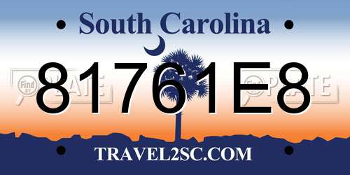 81761E8 South Carolina License Plate