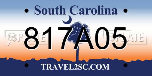 817A05 South Carolina License Plate