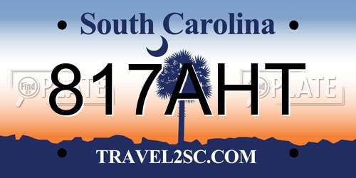 817AHT South Carolina License Plate