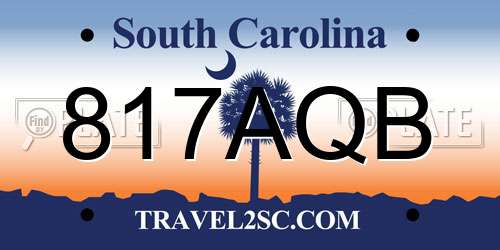 817AQB South Carolina License Plate