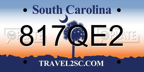 817QE2 South Carolina License Plate