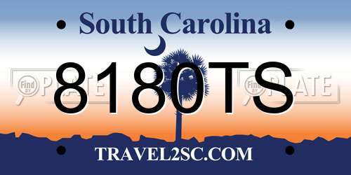 8180TS South Carolina License Plate