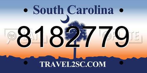 8182779 South Carolina License Plate