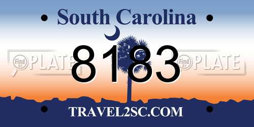 8183 South Carolina License Plate