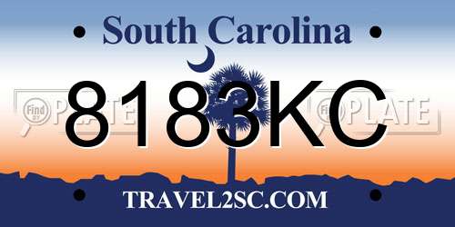 8183KC South Carolina License Plate