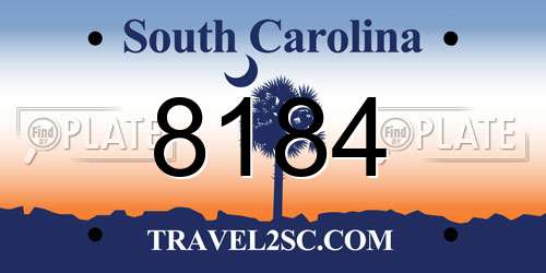 8184 South Carolina License Plate