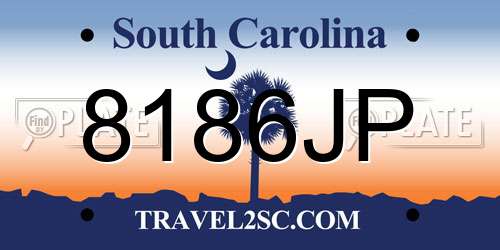 8186JP South Carolina License Plate