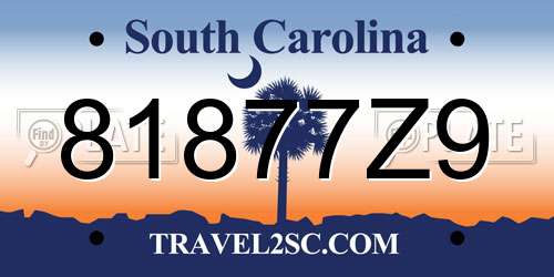 81877Z9 South Carolina License Plate