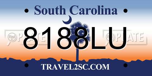 8188LU South Carolina License Plate