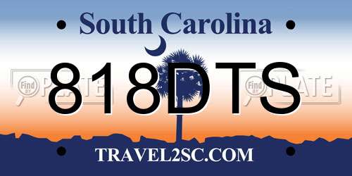 818DTS South Carolina License Plate