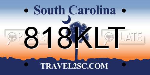 818KLT South Carolina License Plate
