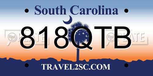 818QTB South Carolina License Plate