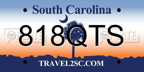 818QTS South Carolina License Plate