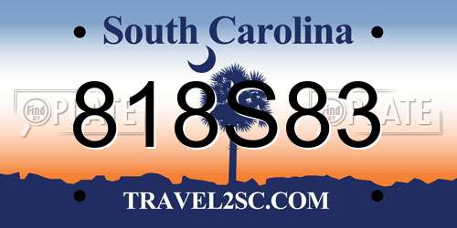 818S83 South Carolina License Plate