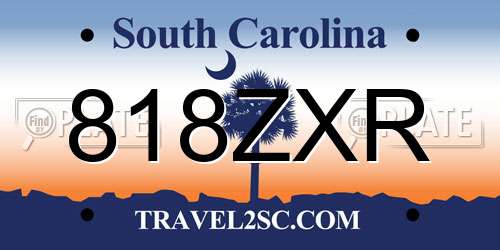 818ZXR South Carolina License Plate
