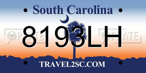 8193LH South Carolina License Plate