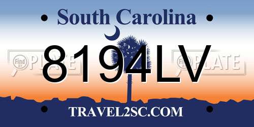 8194LV South Carolina License Plate