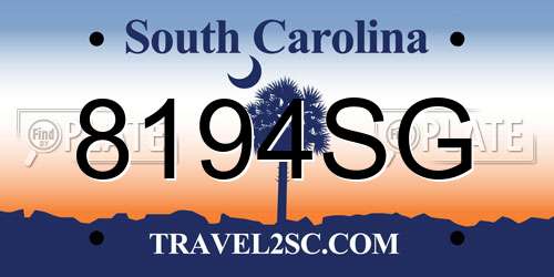 8194SG South Carolina License Plate