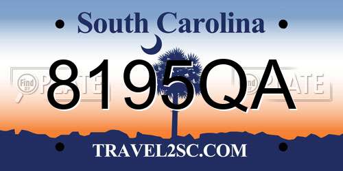 8195QA South Carolina License Plate