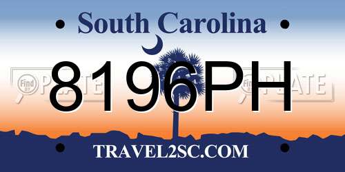 8196PH South Carolina License Plate