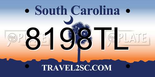 8198TL South Carolina License Plate