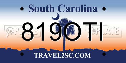 819OTI South Carolina License Plate