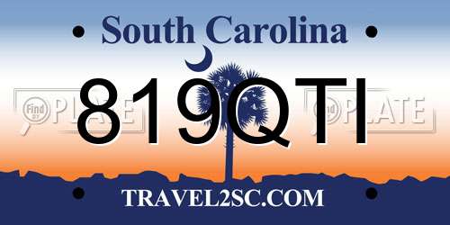 819QTI South Carolina License Plate