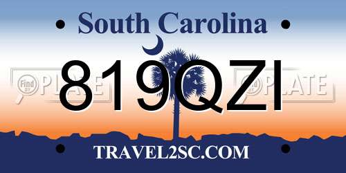 819QZI South Carolina License Plate