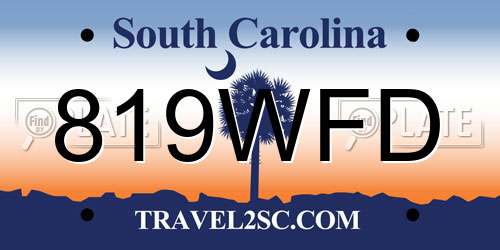 819WFD South Carolina License Plate