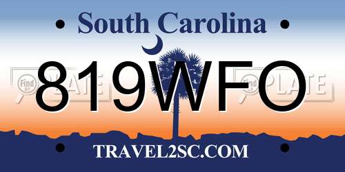 819WFO South Carolina License Plate