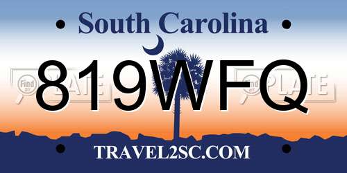 819WFQ South Carolina License Plate