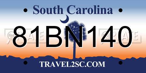 81BN140 South Carolina License Plate