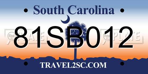 81SB012 South Carolina License Plate