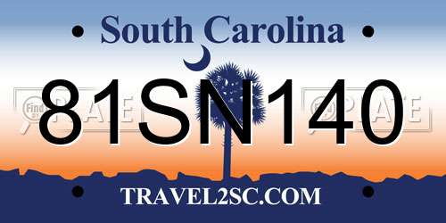 81SN140 South Carolina License Plate