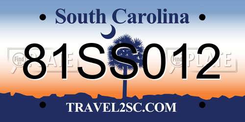 81SS012 South Carolina License Plate
