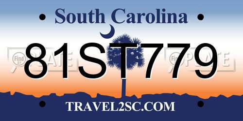 81ST779 South Carolina License Plate