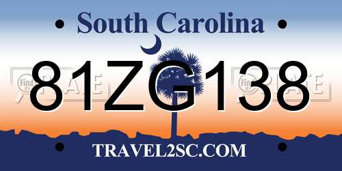 81ZG138 South Carolina License Plate