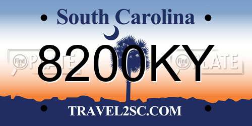 8200KY South Carolina License Plate