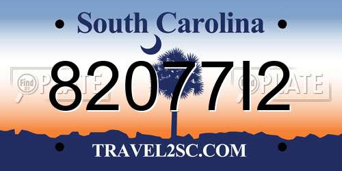 82077I2 South Carolina License Plate