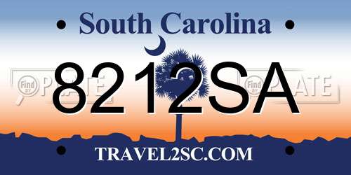 8212SA South Carolina License Plate