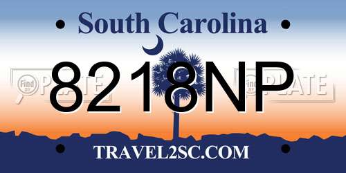 8218NP South Carolina License Plate