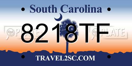 8218TF South Carolina License Plate