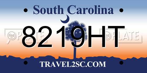8219HT South Carolina License Plate